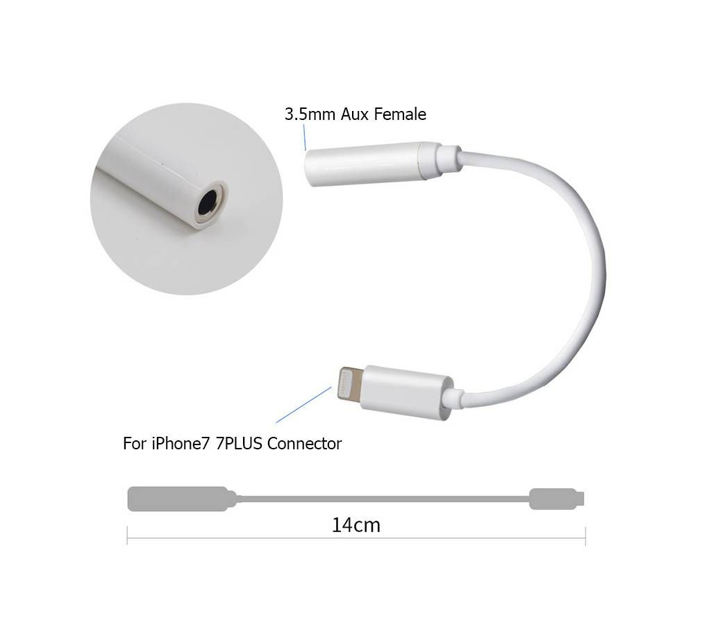 iPhone 7 / iPhone7 Plus Headphone Male to 3.5mm Female Earphone Converter