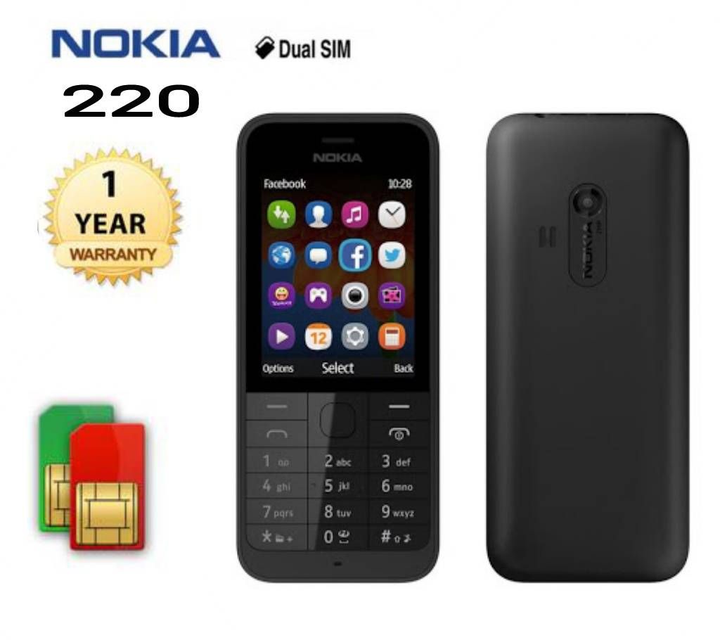 NOKIA 220 ,(BLACK )