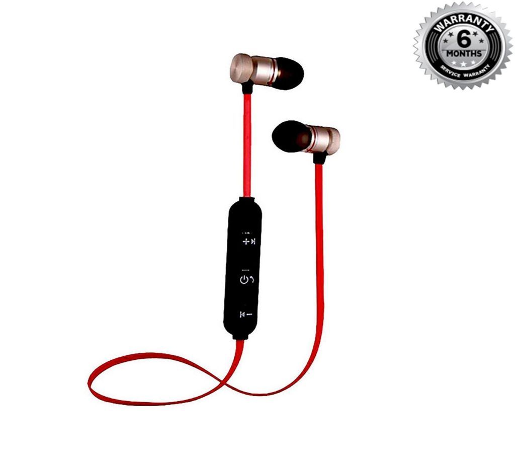 Metal Magnetic Sports Bluetooth Headset -Golden