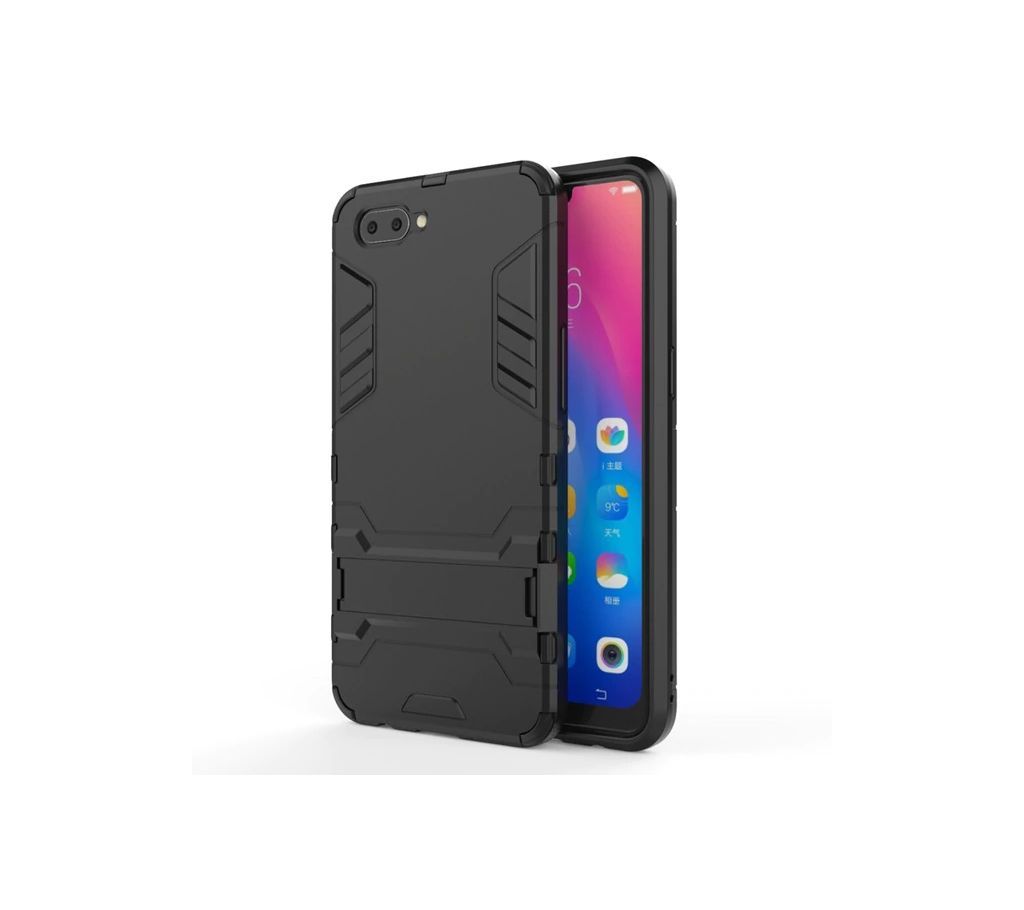 OPPO A3s Armor Back Cover Case - Black
