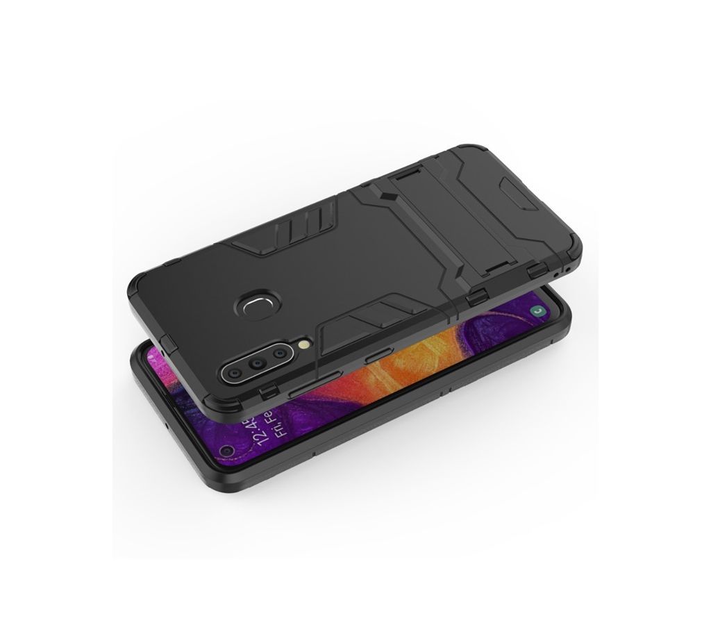 Armor Rubber Hard Robot Phone cover On For Galaxy A60-Black