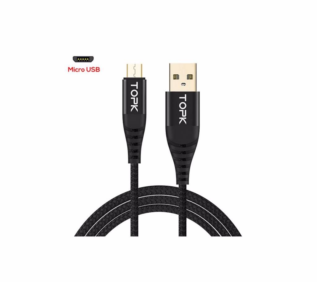 TOPK 1M Fast Charging Hi-Tensile Micro USB Nylon Braid Data Cable