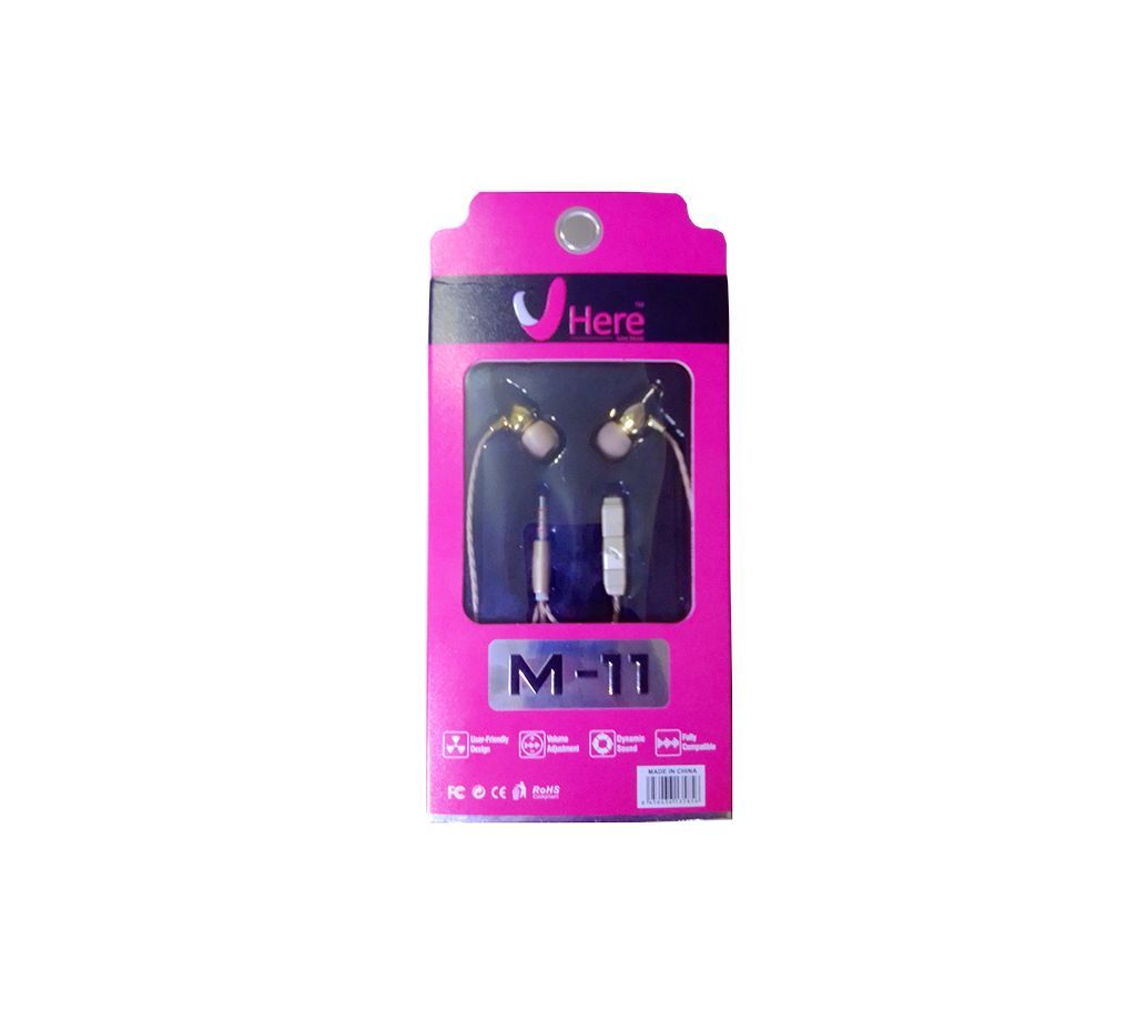 V HERE -M-11 , 3D STEREO SOUND UNIVERSAL EARPHONE