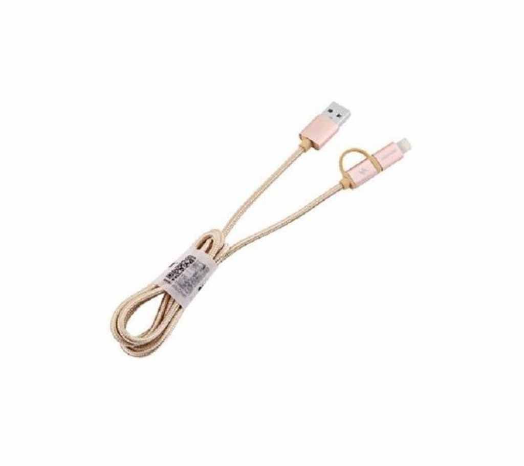 2 in 1 Micro USB Data Cable Fast Charging for iOS