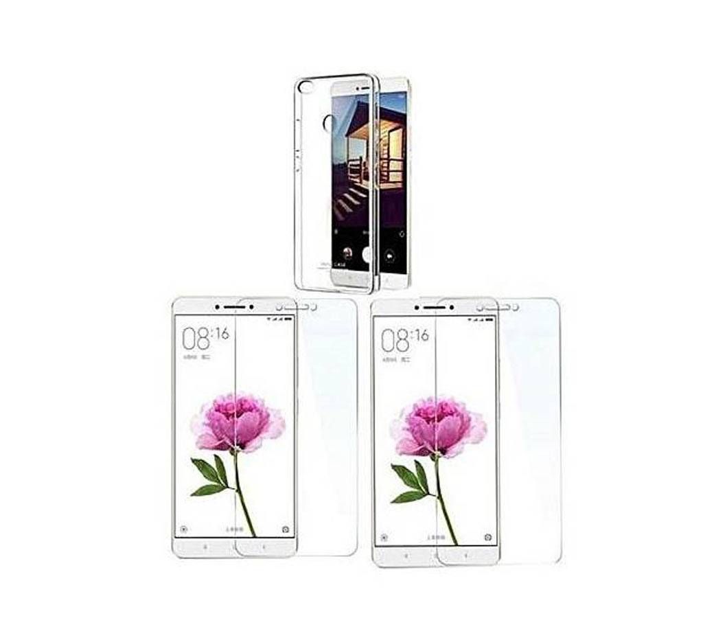 Pack of 3 - Silicon Soft Case with 2 Glass Protect