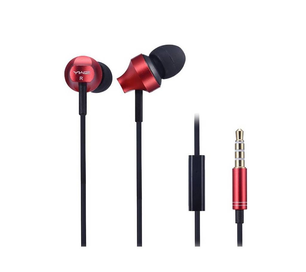 YWZ-89 Super Bass Metal Earphone -Red
