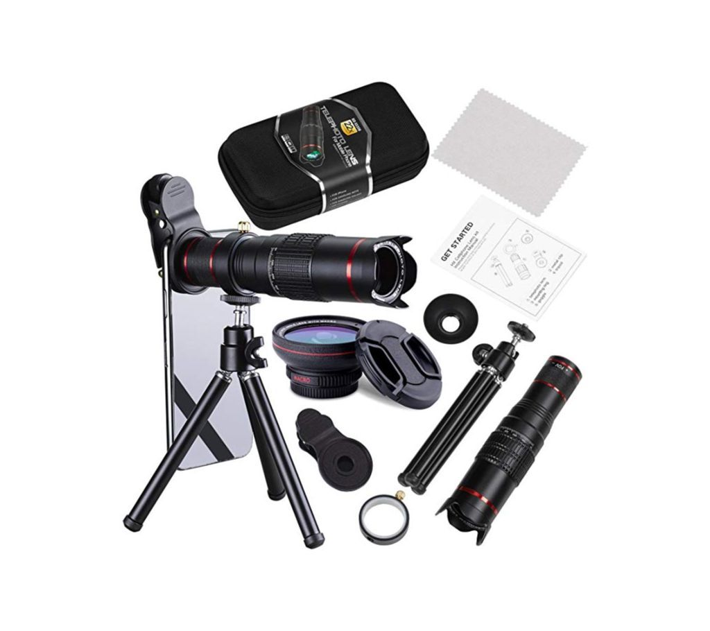 22X Telephoto Zoom Camera Lens Kit Double Regulation HD Scale Distance FOV Cell Phone Lens Attachment with Tripod