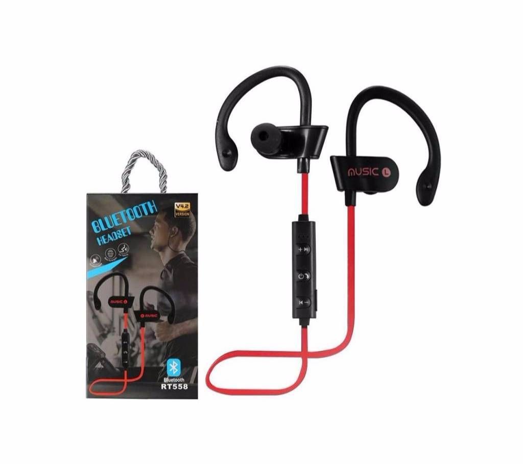 L4 Super-aural -   - RT558 Sport Bass Bluetooth Headset With Mic For All Phone