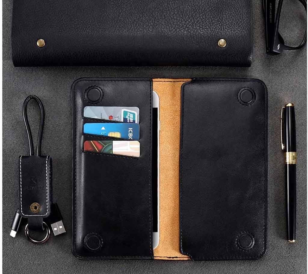 JDK Magnet Button Mobile Flip Cover Cum Wallet