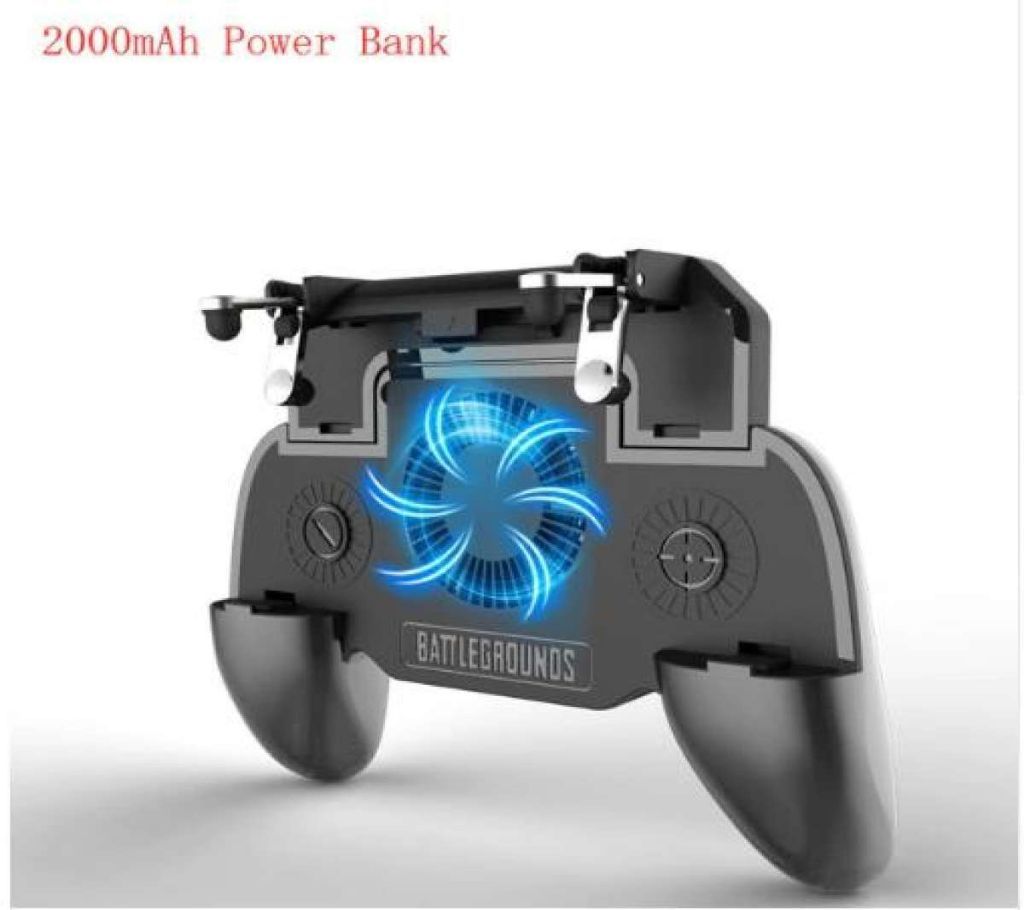 Pubg Controller Gamepad Pubg Mobile Trigger L1R1 Shooter Joystick Game Pad Phone Holder Cooler Fan with 2000