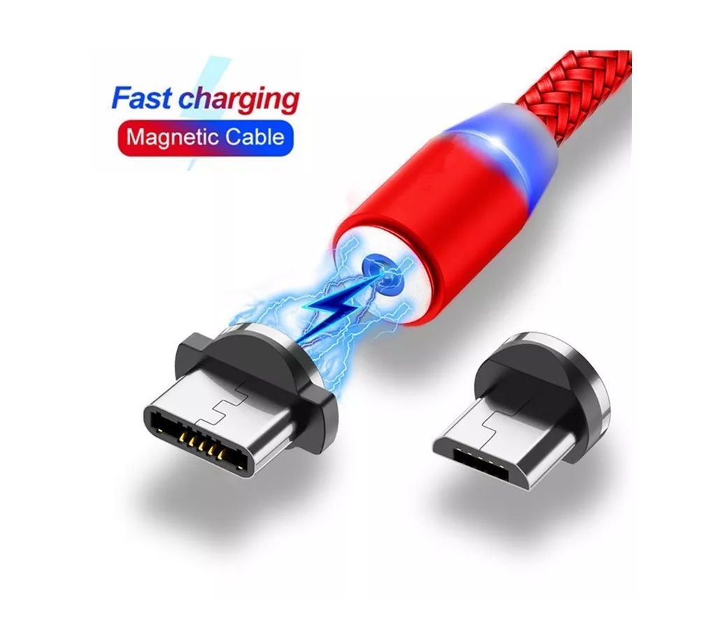X-Cable Metal Magnetic Cable 360 Lighting Micro USB Fast Charging Cable-Red