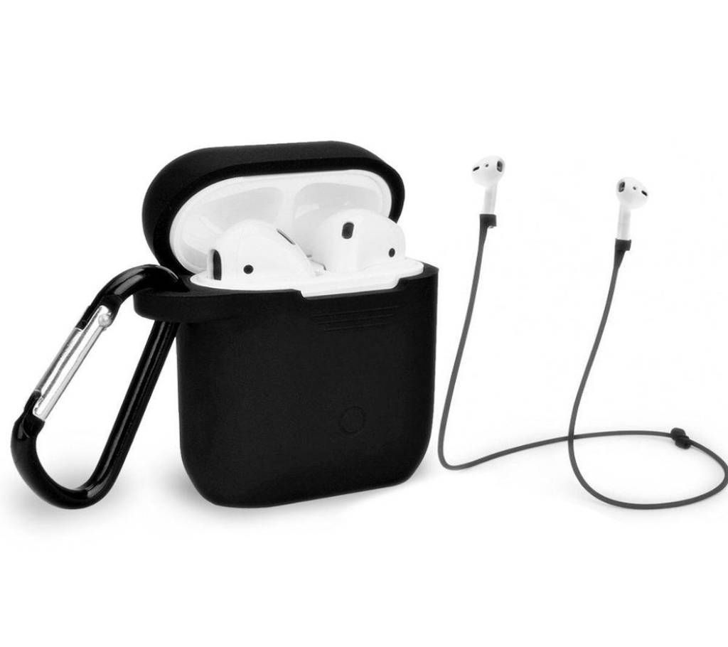 Strap Holder And Silicon Case Cover For APPLE AIRPODS