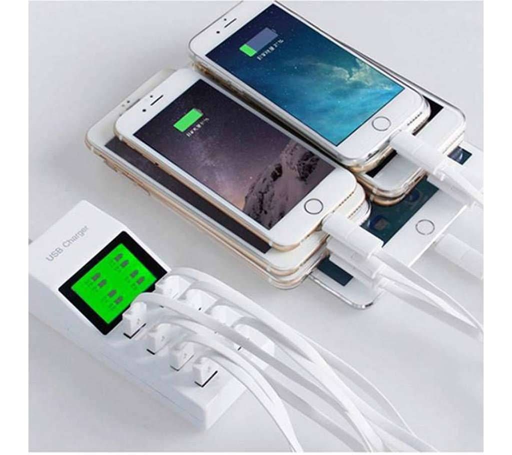 Universal 8 USB Port Display Screen Charger