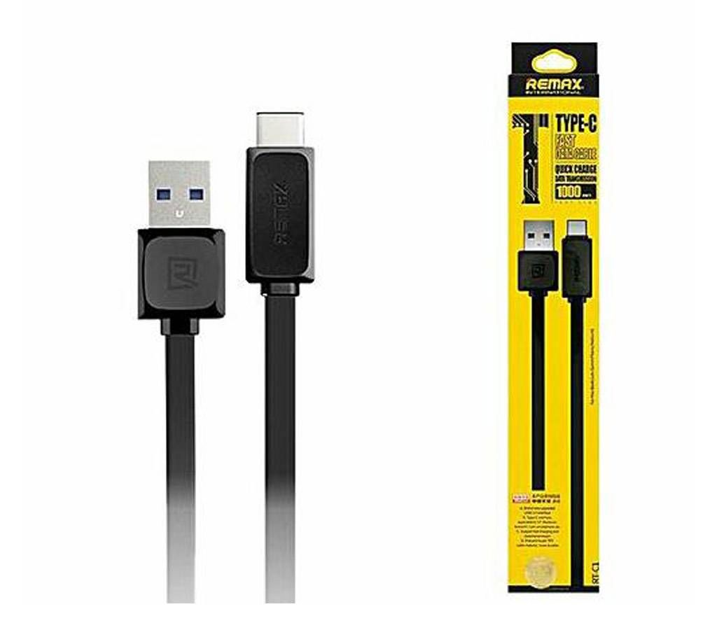 RT- C1 Type C Fast Data Sync Charging Cable - Black