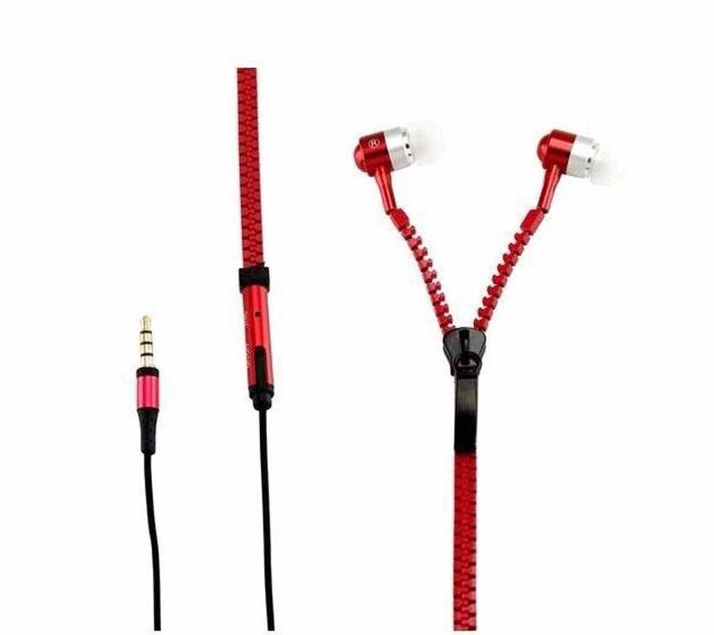 Zipper Earphones red
