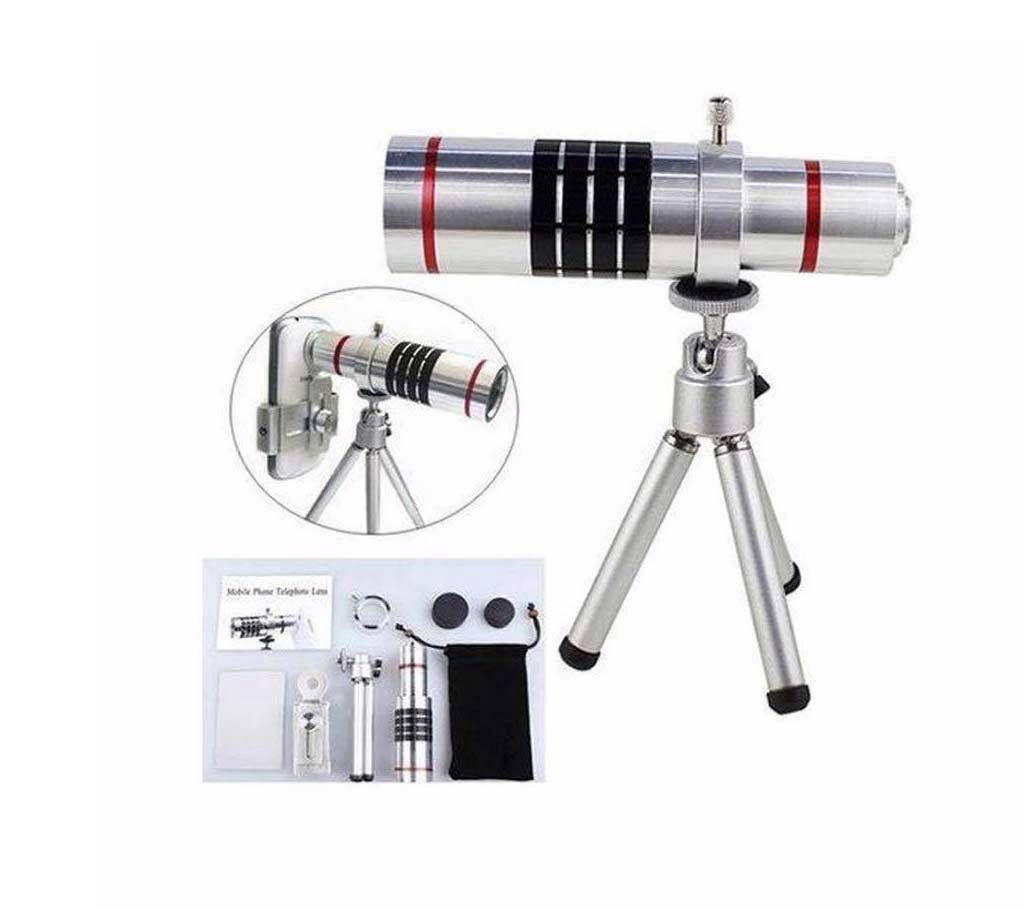18x zoom mobile telescope lens - silver