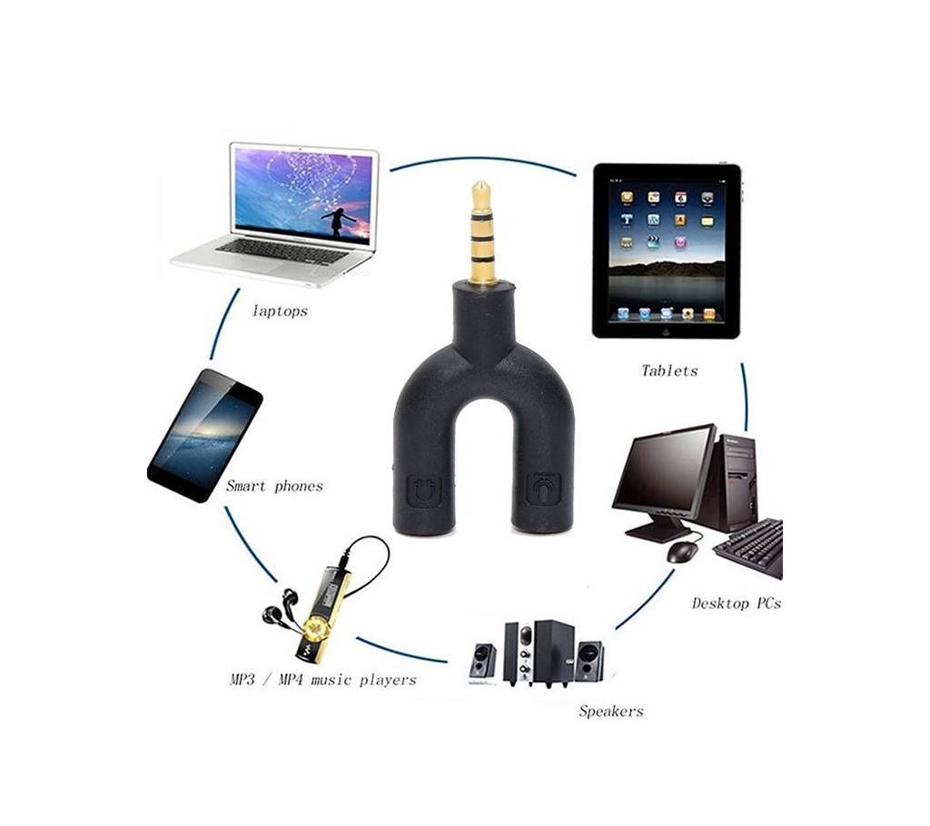 Music sharing Dual Splitter 3.5mm Audio Converter