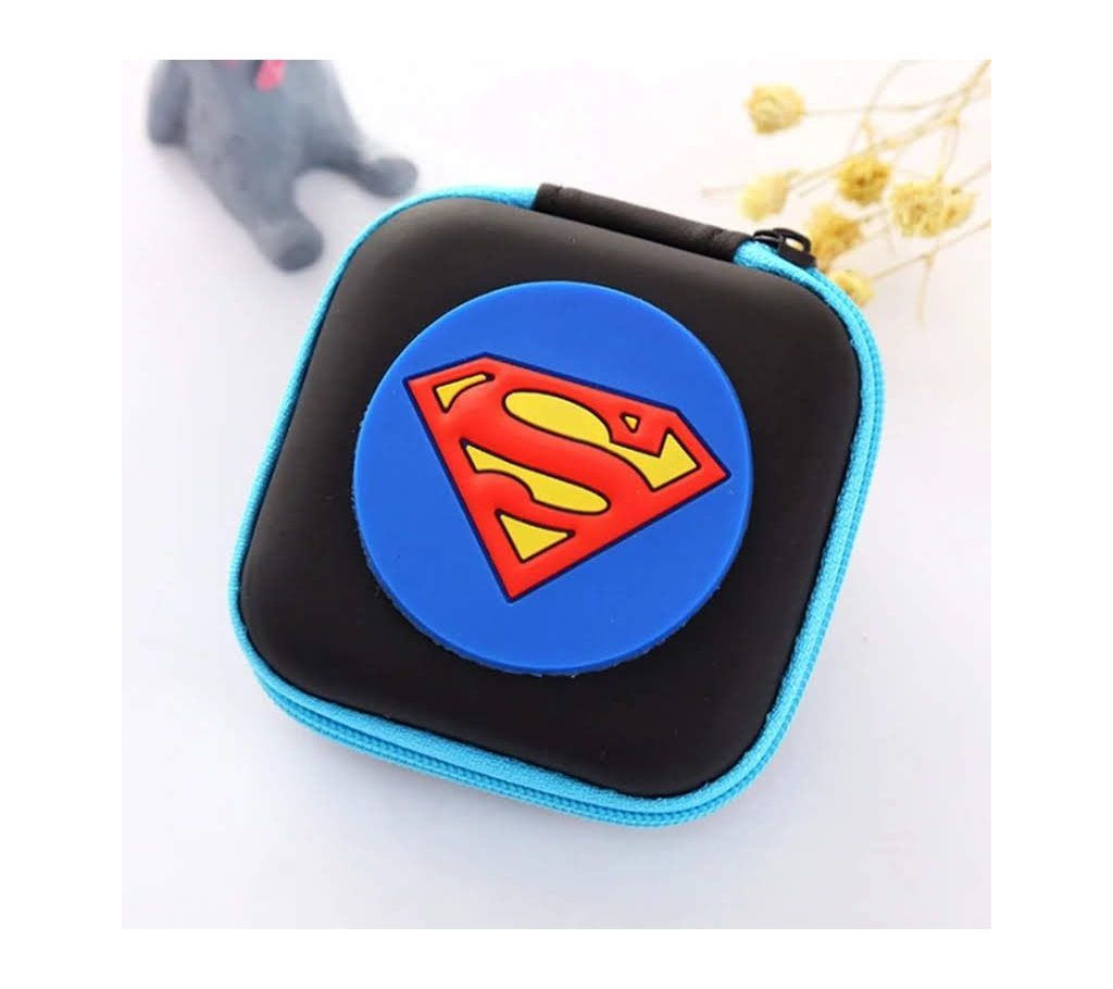 Superman Logo Black Blue Sqare Headphone Case