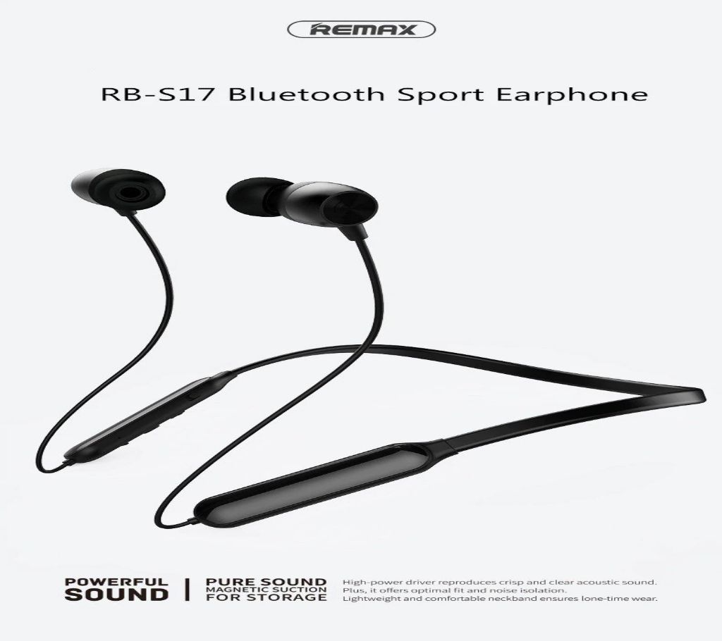 RB-S17 Sports Bluetooth HD Voice Microphone High Sensitivity Headset - Black