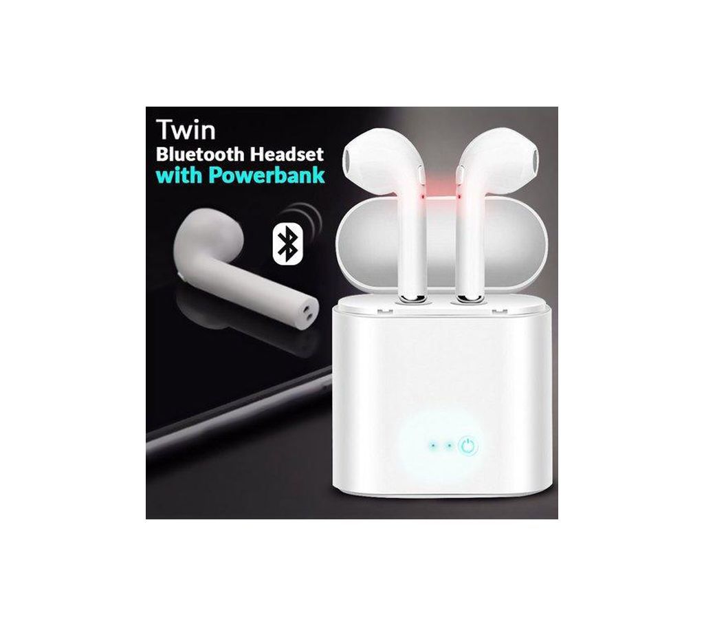 Double Dual Mini Wireless Bluetooth Earphone With Power Case