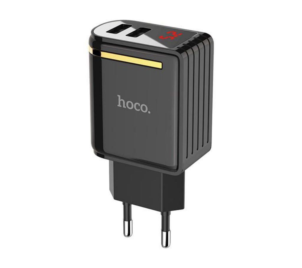 HOCO C39A Dual USB Ports Power Adapter with Digital Display