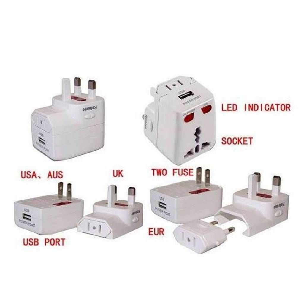 Universal travel adapter USB hub 