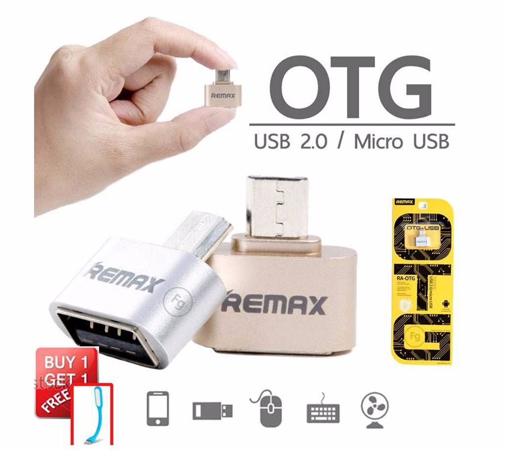Remax OTG USB Adapter with Free Mini USB Light
