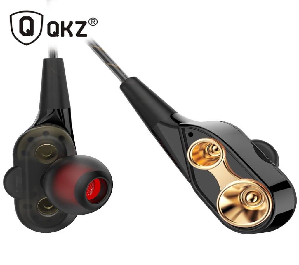 QKZ CK -8 Dual Driver Super Extra Bass In-Ear Wired Headphones with Mic