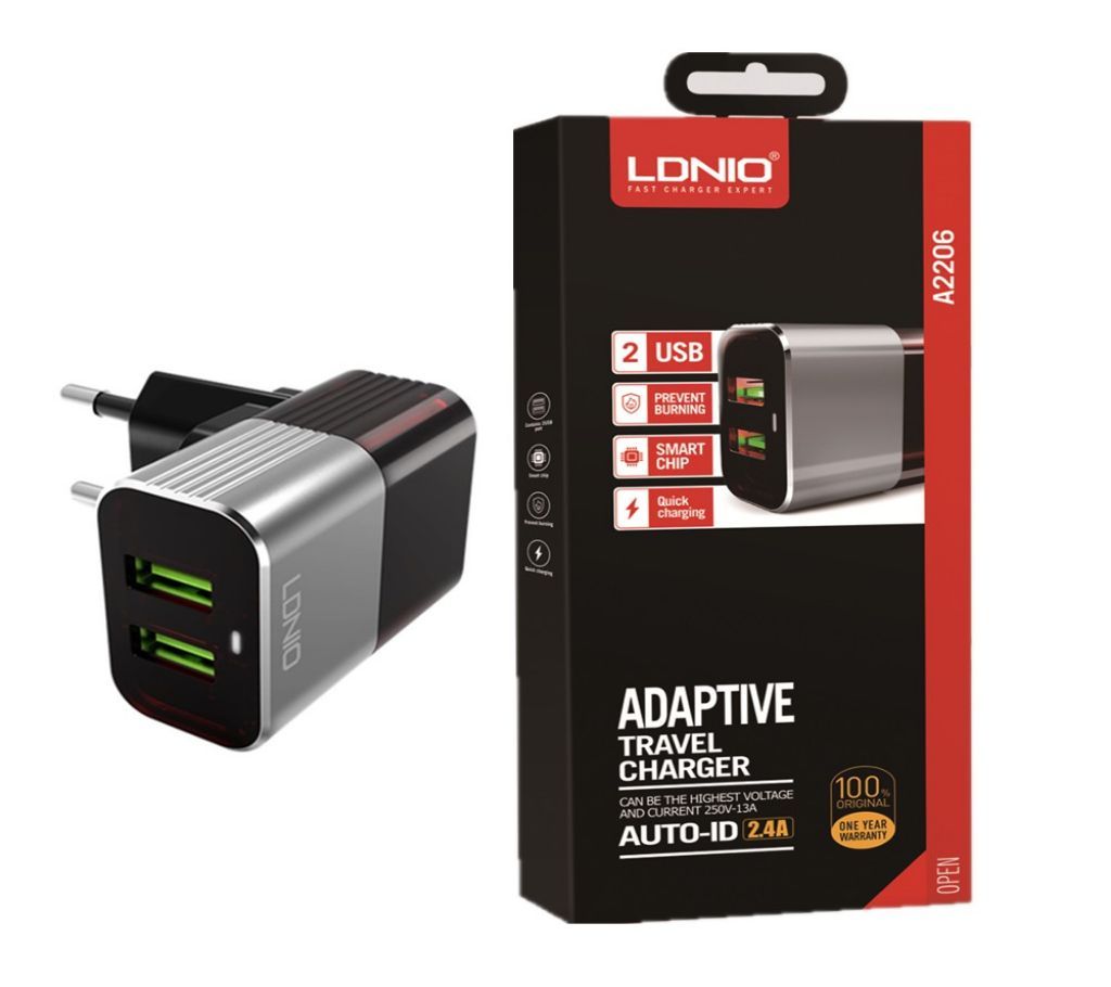 LDNIO 2 usb Travel Charger quick charging 2.4A
