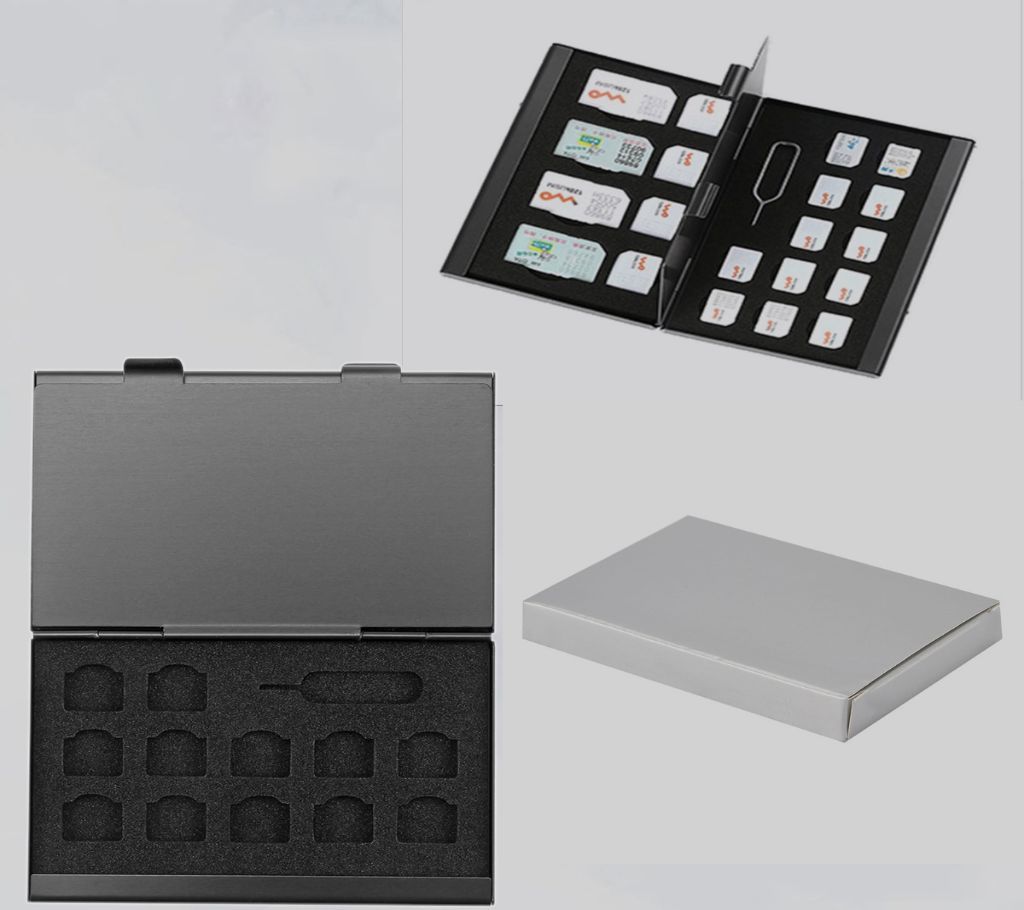 Aluminum Portable SIM Micro Pin SIM Card Nano Memory Card Storage Box Case