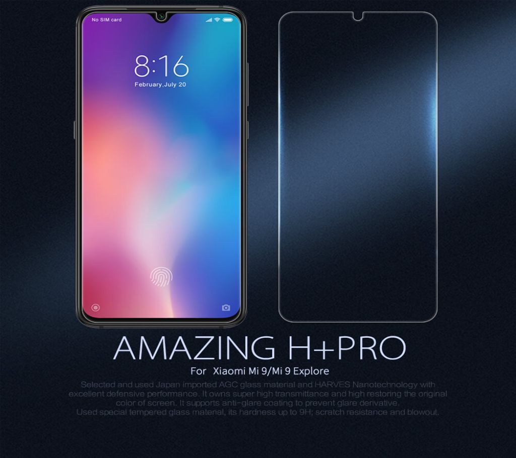 Amazing H+ Pro Tempered Glass Screen Protector for Xiaomi Mi9 - Transparent