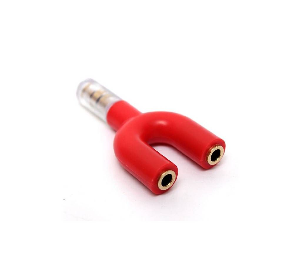 Music Listening Dual Splitter 3.5mm Audio Converter ( Red )