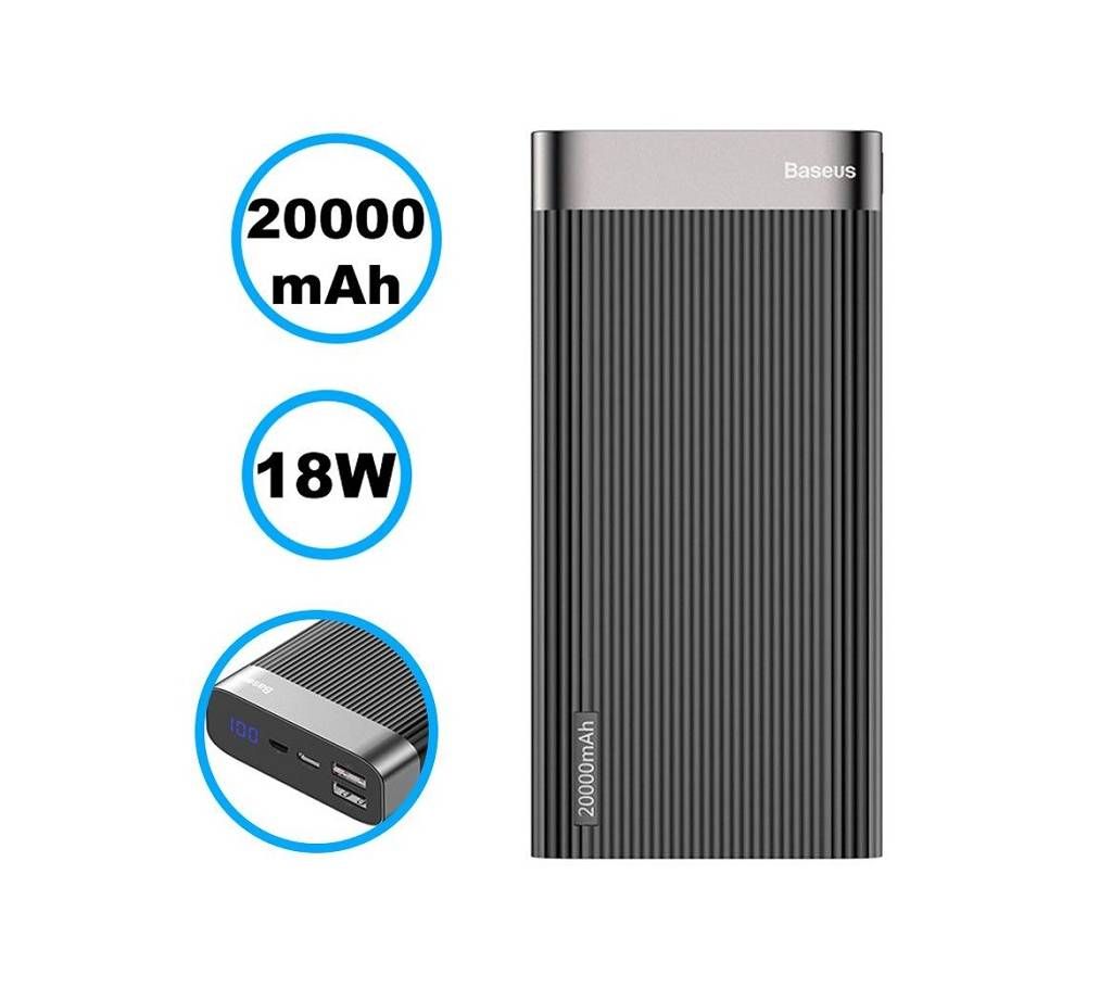 Baseus Parallel PD 20000mAh Power Bank - 18W - Black