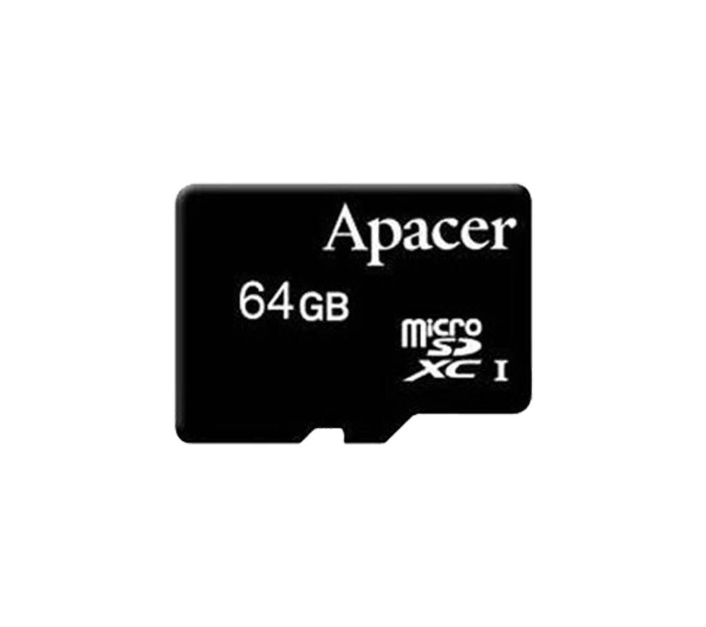 Memory Apacer 64GB Micro SDHC UHS-I Card with Adaptar - Class 10 R85 MB/S