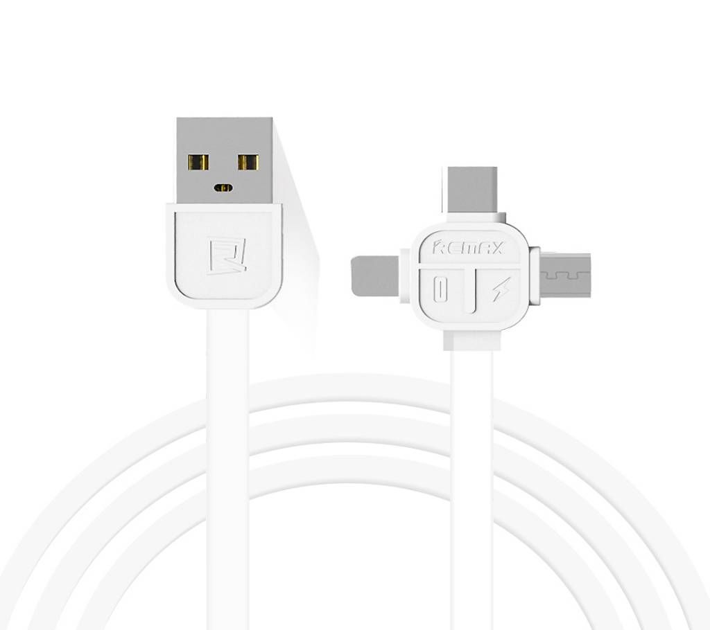 Remax 3 In 1 Data Cable (Micro USB, Iphone Lighting. USB Type-C)
