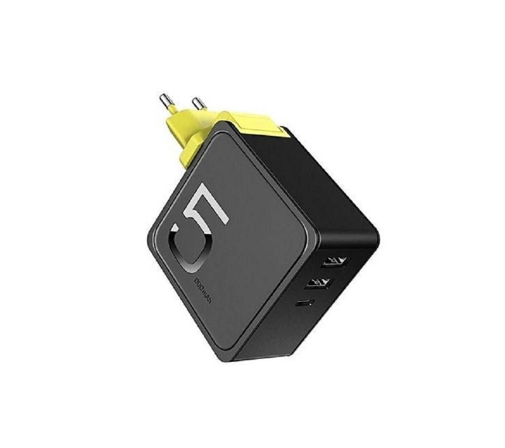 Rock 2-in-1 Power Bank and Wall Charger - Black