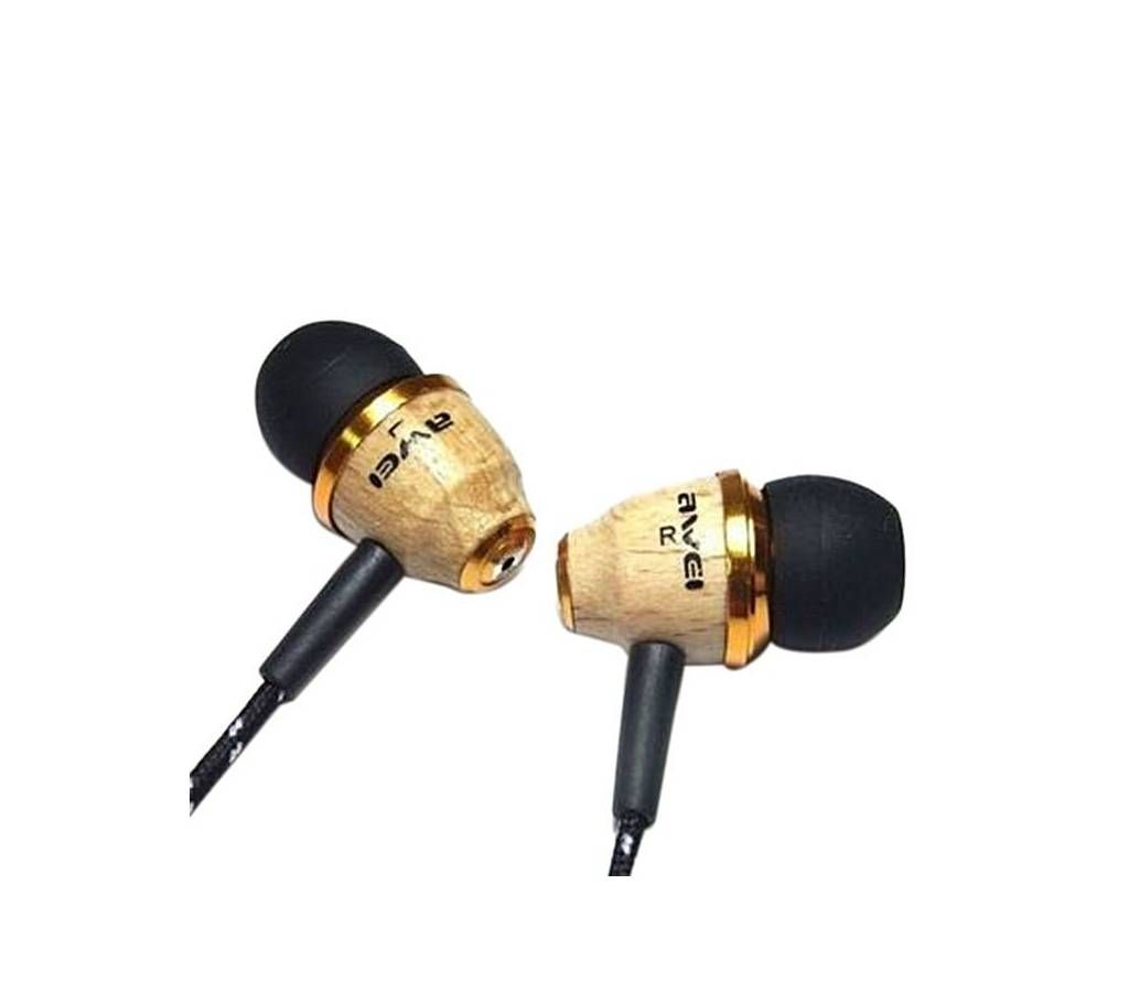 Genuine Wooden In-ear Headphone Earphone Headset Fiber Cable Fit
