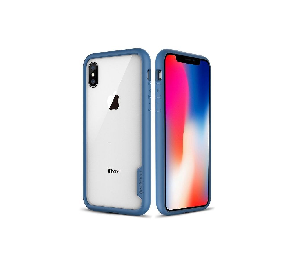 Back Cover For iPhone XS -Blue & Transparent