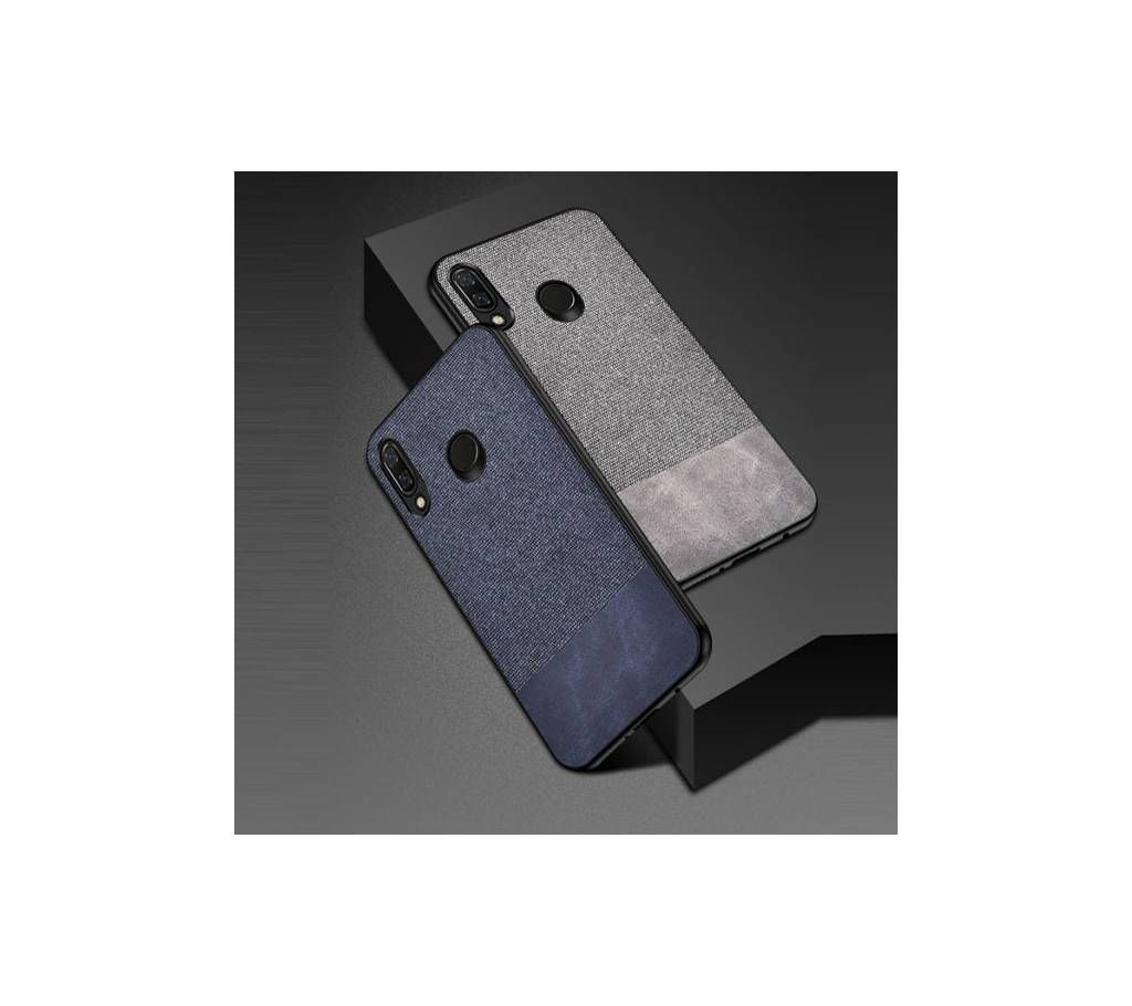 Cloth Texture Silicone Frame Hard Cover For Huawei Honor 10 Lite