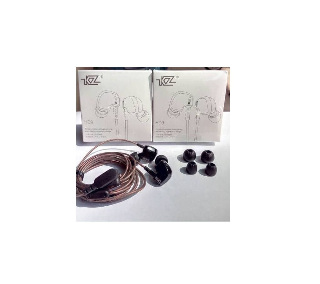 KZ HD9 Earphones HiFi Sport Earbuds Copper Earhook ear Headphones In Ear Earphone For Running With Microphone game Headset