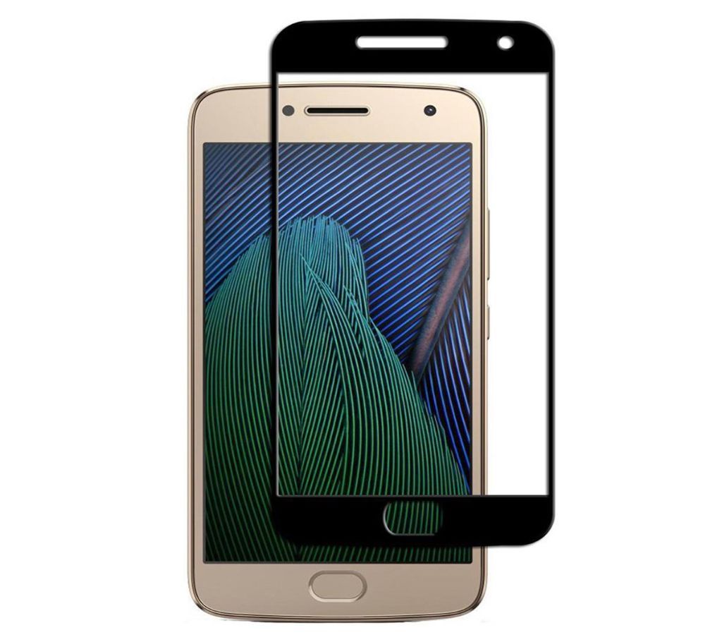 Naxtop Tempered Glass Full Screen Protector for Moto G5 Plus - Black