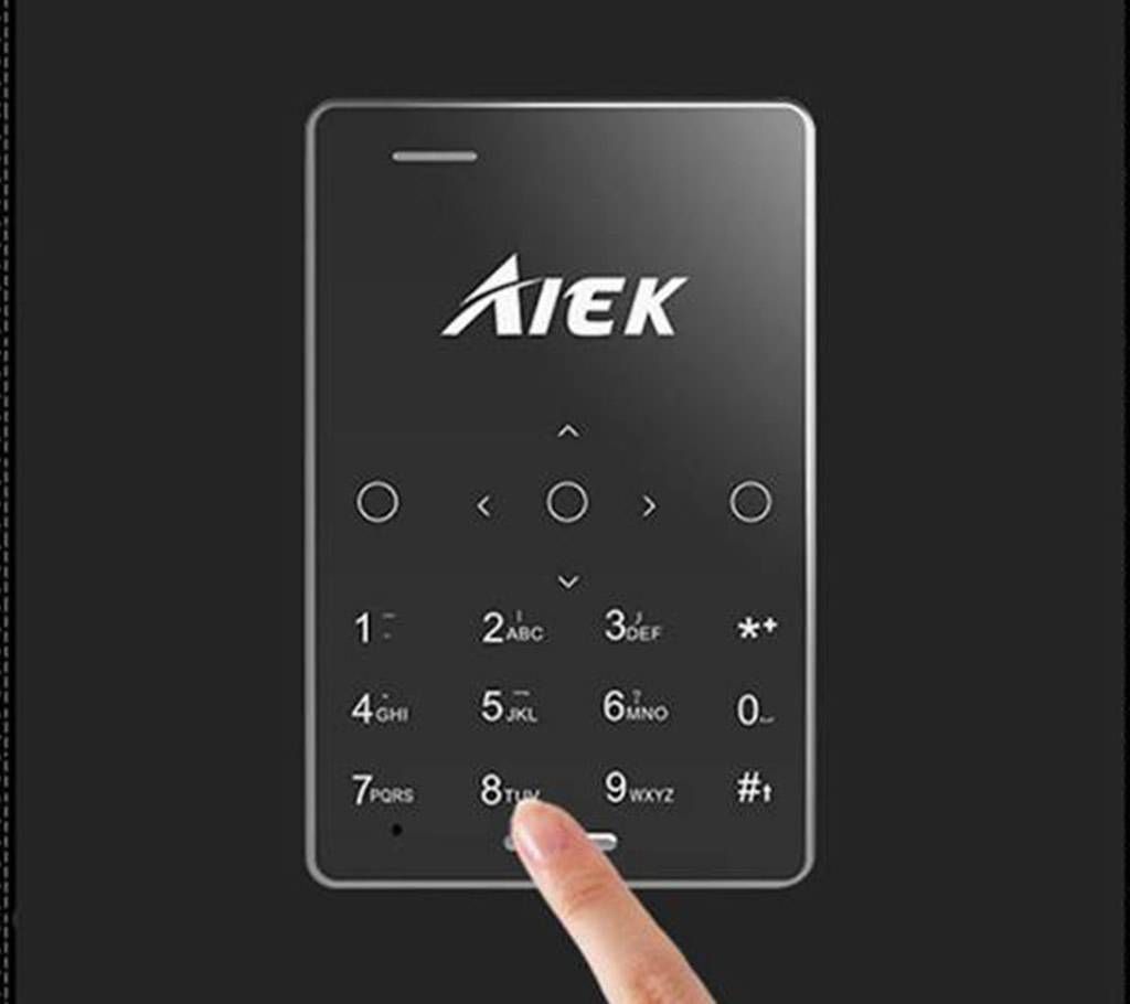 Aiek M4 mini credit card dual sim phone 