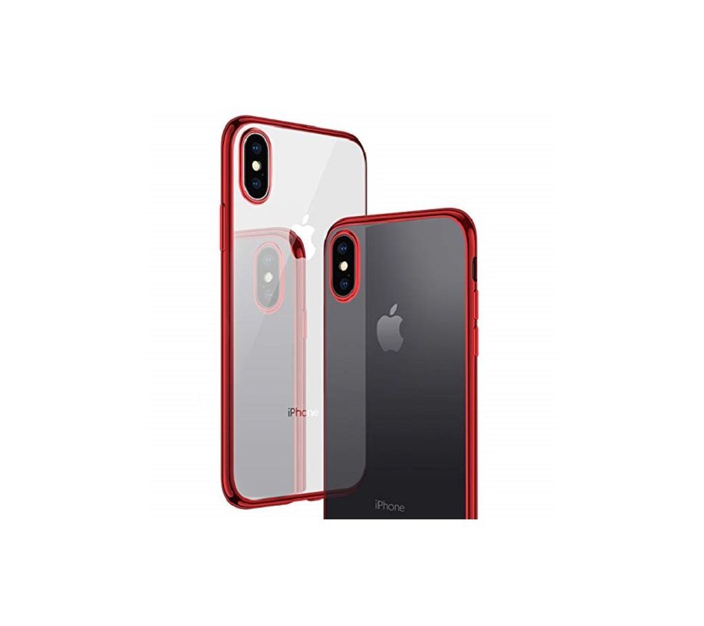 Back Cover For iPhone X -Black & Transparent