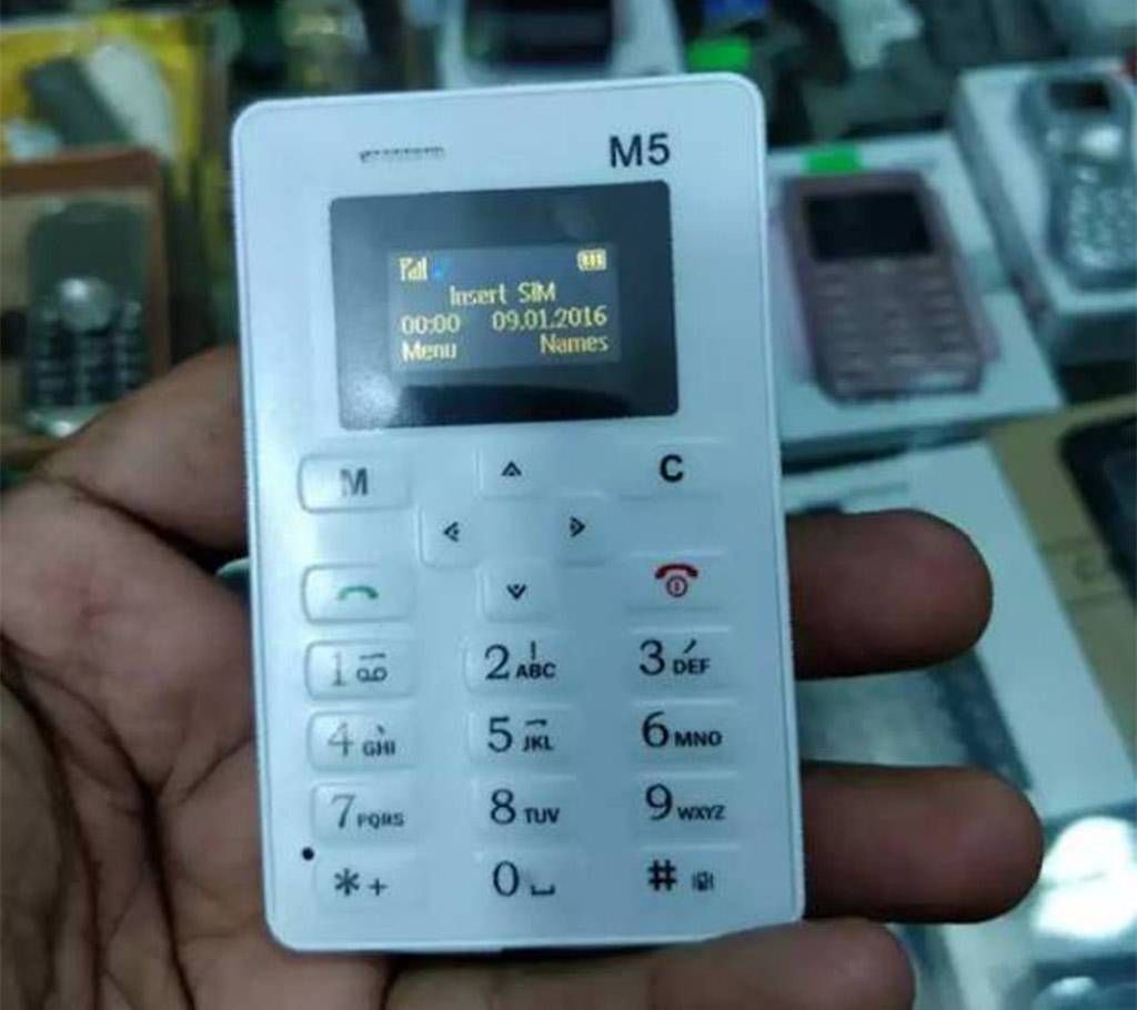 AIEK M5 Mini credit card Size Mobile Phone