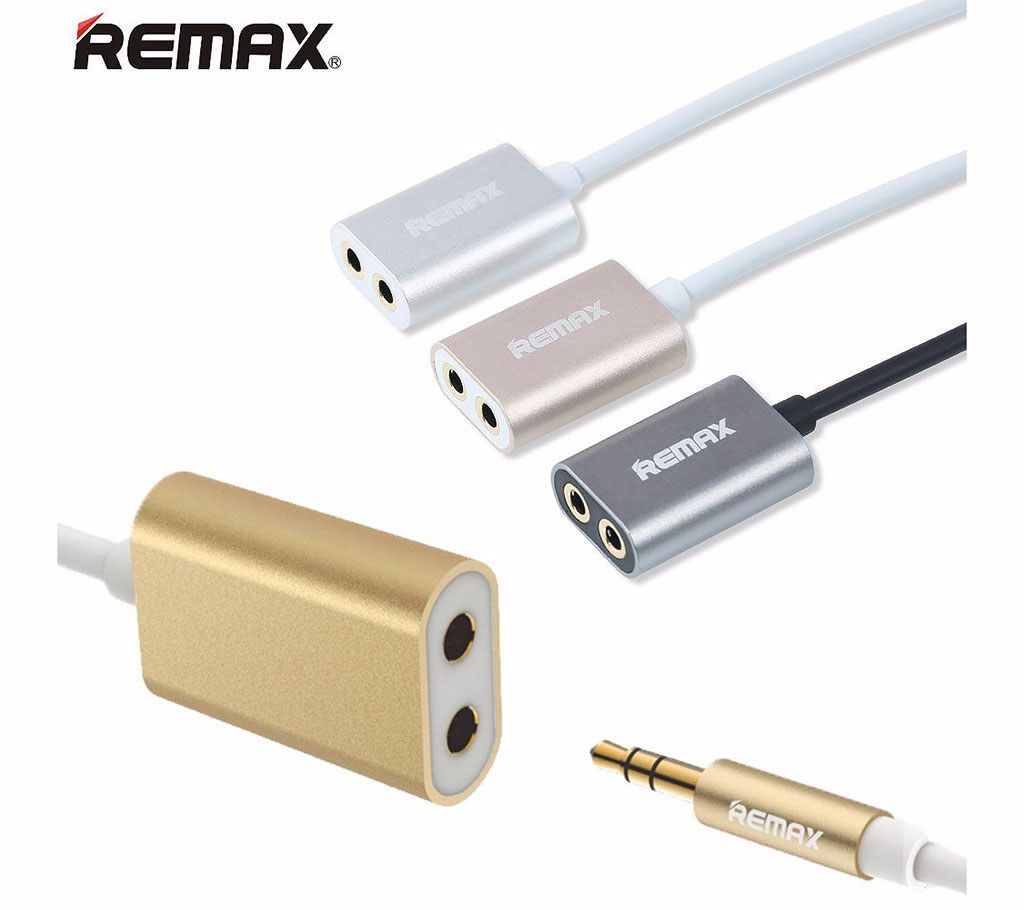 Remax Metal 3.5mm Male To 2 X 3.5mm Female Port