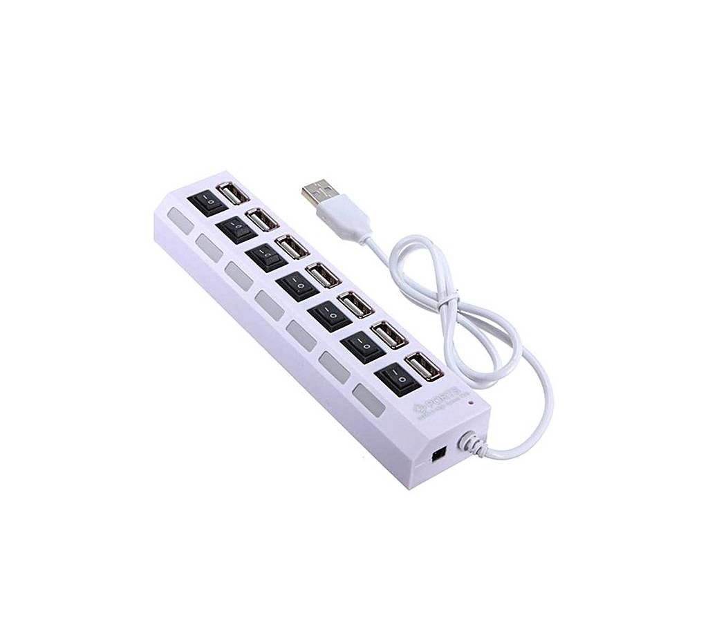 Next Shop 24 7-Port USB 2.0 Hub with ON/OFF Switch