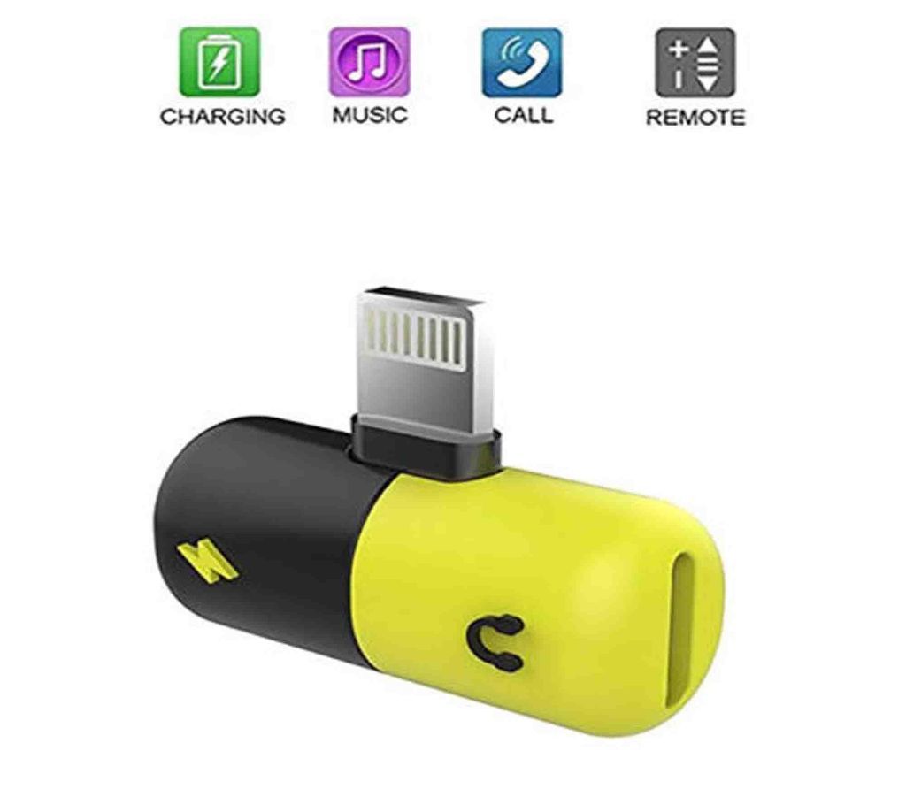 2 In 1 Dual Ports Headphone Adapter 