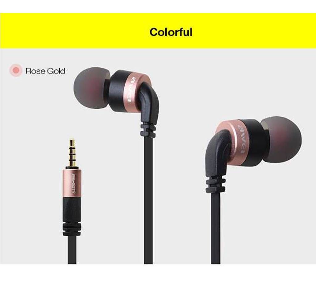 Awei ES-30TY Super Bass In-ear Headphone Mic Volum