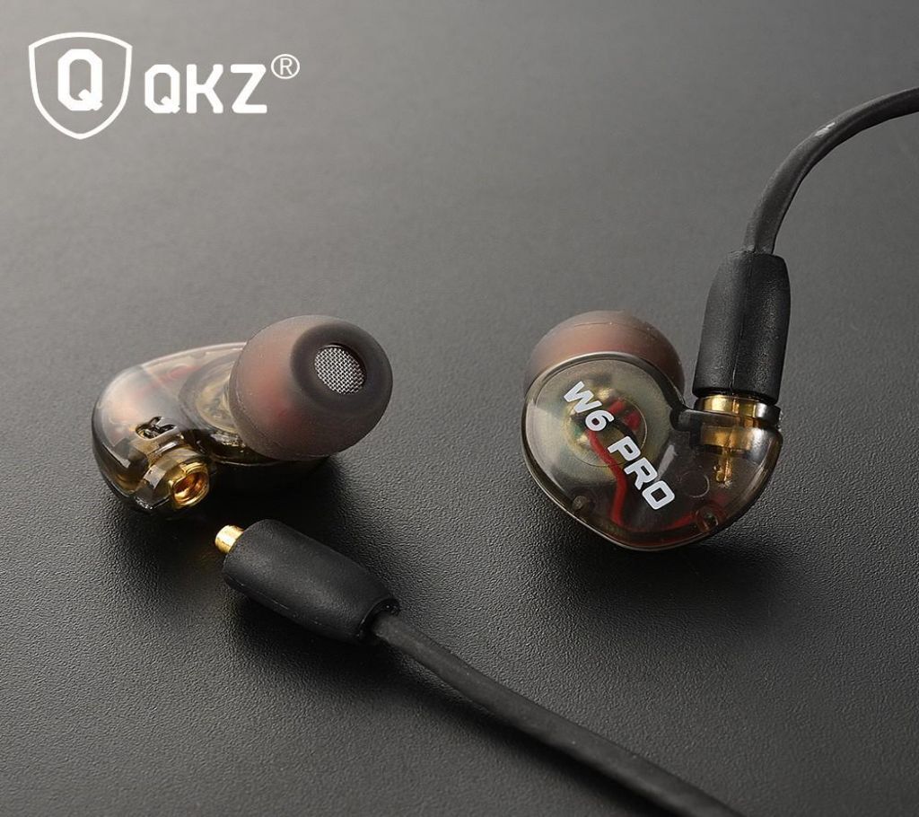 W6 PRO Stereo Bass Wired 3.5mm In-Ear Earphone - Black