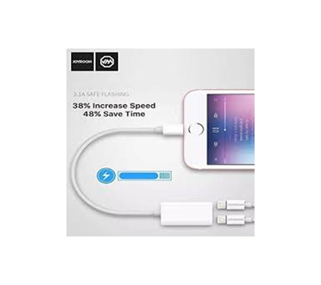 Joyroom Dual Lightning Headphone Audio Charging Adapter